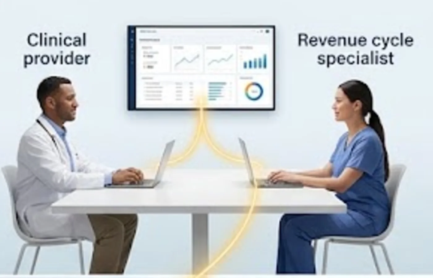 Clinical and revenue cycle professionals working together